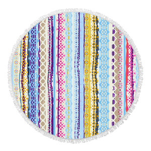 Lumière Meilleur Cabana Turc Terry Microfibre Rond Rayé Imprimé Polychrome Imprimé Microfibre Serviette de Plage En <span class=keywords><strong>Tissu</strong></span> - Product Image 4