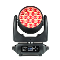 Projecteur LED RGBW 4-en-1 à faisceau circulaire 19x15W Wash Zoom Moving Head DMX512 IP20 5000K pour DJ, discothèque, mariage, bar, fête, éclairage de scène