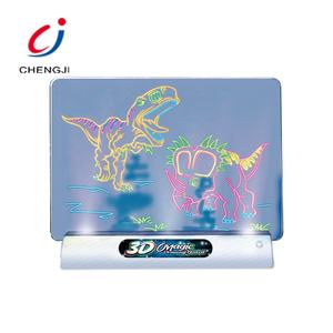 教育儿童魔术3d发光二极管恐龙画板发光二极管DIY 3d魔术画板发光画板玩具 - Product Image 3