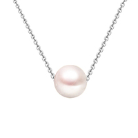 K151 Vente en gros de colliers en argent sterling 925 avec pendentif à breloques en perles véritables de 6mm, 8mm et 10mm pour femmes, bijoux élégants et simples à la mode