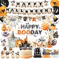 Ensemble de vaisselle en papier pour Halloween, assiettes, gobelets, serviettes et décorations jetables pour fête