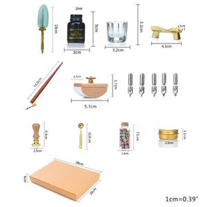 กล่องของขวัญใส่ปากกาคอแร้ง,มีช่องใส่ของที่ปั๊มตราประทับขี้ผึ้งเขียนตัวอักษรแบบย้อนยุค - Product Image 5