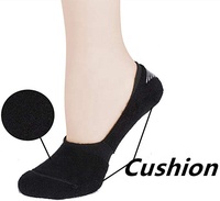 Chaussettes invisibles antidérapantes à doublure plate en coton, chaussettes athlétiques unisexes