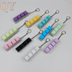 QY Multicolor Macaron Button Keychain Toy Nine Key Fidget <b>Keyboard</b> Stress Relief Finger Exercise Sensory Gift for Kids Adults - Product Image 1