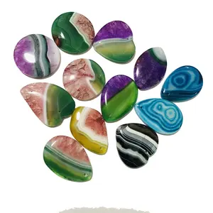 New Multi Color Dyed Agate Slice Polished Pendant Wholesale and Can Mix Buy