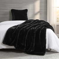 Plaid d'hiver en fausse fourrure de vison chinchilla, doux et moelleux, pour la décoration de la maison, certifié OEKO-TEX Premium