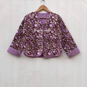 Vestes bohèmes faites à la main à fleurs, style floral en coton, veste d'automne et d'hiver, manteau, vêtements de rue, réversible, cadeau pour elle - Product Image 3