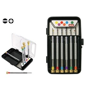 VALEX Set di cacciavite di precisione 1453494 6 pezzi in acciaio inox plastica hillips presa acciaio plastica per uso di riparazione scatola OEM - Product Image 1