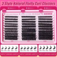 Kit de cils individuels Kiusatig, 580 pièces, colle et dissolvant, courbure D, 60D/80D/100D, faux cils naturels, 10-16 mm, sans cruauté