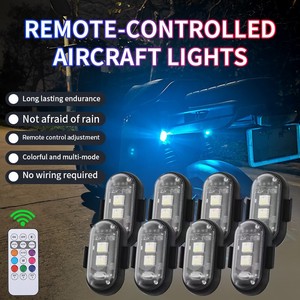 Feux stroboscopiques LED sans fil avec télécommande 7 couleurs USB Avion Voiture <span class=keywords><strong>Moto</strong></span> Vélo LED Drone <span class=keywords><strong>Lampe</strong></span> indicatrice de flash - Product Image 3