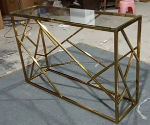 Hot Quality Luxury Living Room <strong>Console</strong> <strong>Table</strong> <strong>Gold</strong> Stainless Steel Tempered Glass Marble Hallway <strong>Table</strong> for Home Hotel - Product Image 5