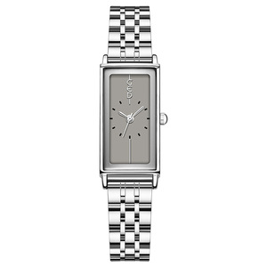 Montre élégante à cadran carré blanc, cristal saphir, bracelet en acier inoxydable, montre sport tendance à quartz pour femmes, 5 BAR - Product Image 3
