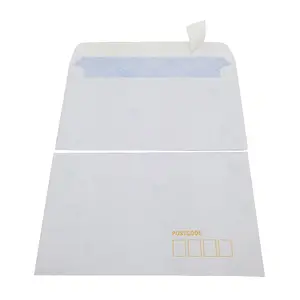 Tarjetas de papel de color Kraft blancas autoadhesivas de 90x145mm y sobres comerciales para tarjetas de correo e invitación