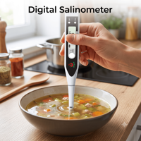 Testeur multifonctionnel de qualité de l'eau (salinité, pH, EC) avec sonde étanche pour piscine, spa et aquarium d'eau salée