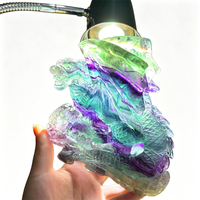 Figurine de dragon sculptée en fluorite arc-en-ciel rayée, dragon volant en fluorite naturelle colorée pour collection et décoration intérieure, vente en gros