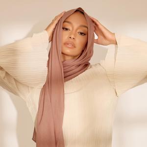 Hijab en modal doux Wennuan 180x70cm, foulard musulman personnalisable, léger, élégant, modeste, islamique, respirant - Product Image 2