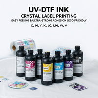 Tinta UV DTF Daya Rekat Kuat 1000ml 6 Warna Tinta Cetak Transfer Film PET untuk Epson I3200U1, T3200, XP600, TX800, DX5, DX7