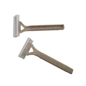 Erkekler için otel tek kullanımlık tıraş kiti biyobozunur plastik jilet düz tıraş güvenliği özellikleri biyobozunur buğday samanı - Product Image 1