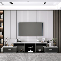 Vente en gros de meuble TV moderne de luxe avec table de café et meuble Meilleur prix Panneau blanc style bois pour salon