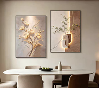 Décoration murale moderne 3D, art floral exquis et élégant, impression HD haut de gamme, peinture sur porcelaine cristalline en deux panneaux, vente en gros