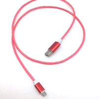 Kabel Data isi daya cepat, kabel Data ponsel, kabel pengisian daya cepat, warna LED, cocok untuk ponsel Android, USB, Tipe C