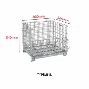 Hochleistungs-verzinktes Seidenblatt faltbare stahl-Girllcontainer Logistiklager Seidenblatt-Kästen