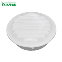 Capuchon de bouche d'aération mural rond en aluminium cvc personnalisé couvercle de bouche d'aération blanc avec filet