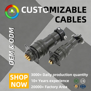 Connecteur Adaptateur Circulaire de Qualité Aviation IP67 en Alliage d'Aluminium et de Cuivre pour Câble Électrique DIN 6 Broches, Vente en Gros - Product Image 1