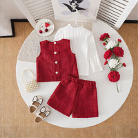 Nouvelle Tendance : Ensemble T-shirt et Short à Nœud Floral pour Fille, Vêtements Enfants OEM Automne Hiver, Tenue Décontractée pour Bébé Fille de 1 An