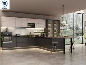 Prima Apartment <strong>Kitchen</strong> MDF Modern <strong>Fitted</strong> <strong>Kitchen</strong> Cabinets Gray Single Door Wall Cabinet Set with Faucet RTA Custom Furniture - Product Image 6