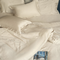 Vente en gros d'un nouveau design luxueux pour la maison lit Queen Size housse de couette en soie douce lisse 100% draps de literie en Lyocell Tencel