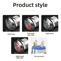Bouton-poussoir momentané HBAN Factory Power Symbol Head 12 mm, 4 broches, petit bouton pour équipement d'automatisation industrielle