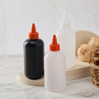 Bouteille à presser pour sauce en LDPE HDPE PP, remplissage à chaud, 8 oz, 12, 16 oz, ronde, 250 ml, ketchup, sauce salade, bouchon à bec verseur