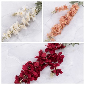 Fleur artificielle CallaFloral, branche unique, rouge profond, couleur champagne, décoration de mariage, tissu tissé - Product Image 3