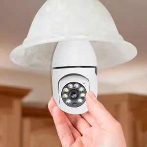 Sesli interkom ve uyarılar ve uzaktan görünümü ile ev güvenlik kamerası 1080P HD Wi-Fi ampul Pan Tilt CCTV güvenlik kamerası