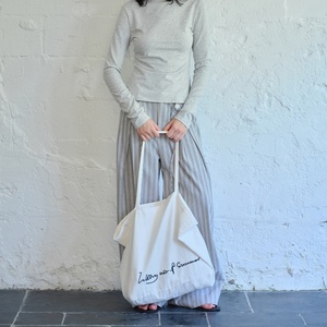 <strong>White</strong> Embroidery Logo Double <strong>Sided</strong> Reusable Cotton Tote <strong>Bag</strong> 40*25*12cm Custom Patterns Women <strong>Bag</strong> - Product Image 2