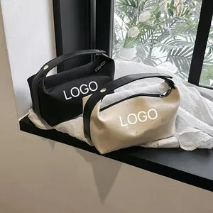 2023 Hight Qualidade Logotipo Personalizado Impermeável Portátil Canvas Maquiagem Case Cosmetic Bag Travel Bag