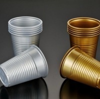 Supermarché personnalisé vente en gros vente chaude logo personnalisé 200ml double couleur gobelets rouges en plastique jetables tasses de jeu de fête