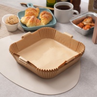 Doublure en papier jetable pour friteuse à Air, 7.9 pouces, 120 pièces, avec trou, papier parchemin antiadhésif pour la friture, la cuisson et la cuisson