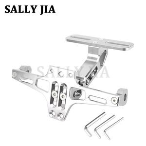 Soporte plegable para matrícula de motocicleta modificado con CNC aleación de aluminio señal de giro trasera soporte para matrícula de cola corta - Product Image 4