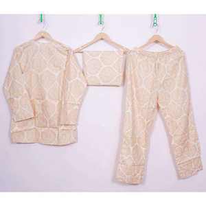 Pijamas de Algodón de Diseño Premium para Mujer, Conjunto de 2 Piezas, Cuello Redondo Suave, Manga Larga, Ropa de Dormir Transpirable, Tallas S-XXL - Product Image 3