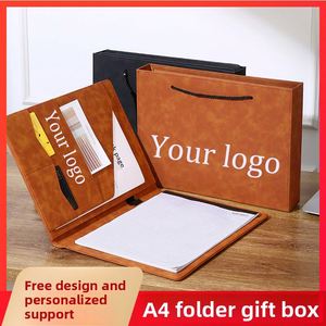 Wholesale Customized Logo Business Meeting Multi Card Slots <b>A4</b> Pu Leather <b>File</b> Folder - Product Image 4