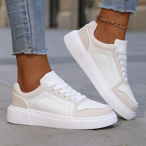 Zapatillas Blancas Estilo Pareja, de Cuero, Impermeables, Deportivas, con Suela Gruesa, para Caminar - Product Image 4