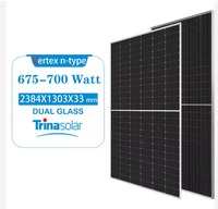 Panneau Solaire Monocristallin Bifacial de Haute Température HJT Double 210m Risen 700 Watts 144 Cellules Grade A 700 Wp