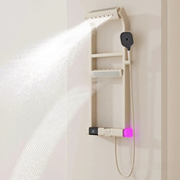 Robinet de douche intelligent à affichage LED de la température, commande par bouton, touches de piano, design moderne, en cuivre et céramique, pour usage hôtelier