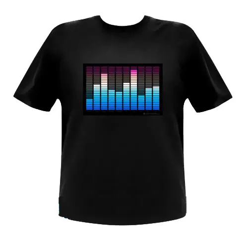 Sound Active LED Tshirt new arrival led t shirt with different designs hot selling lighting custom sound activated led tshirt
