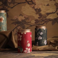 Étiquettes personnalisées avec logo imprimé, style chinois, pot à biscuits en métal cylindrique
