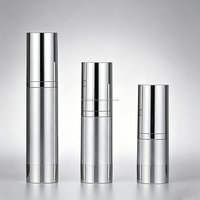 Vente directe du fabricant en stock de flacons d'emballage cosmétique, flacons sans air en plastique noir