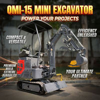 Mini-excavatrice sur chenilles de 1,5 tonne pour usage agricole, moteur EPA, boîte de vitesses Kubota, haute efficacité, fiable, compacte