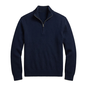 Pull en tricot rayé à col zippé pour homme de qualité supérieure |   Esthétique Old Money |   100% Coton de Qualité |   Logo personnalisé OEM/ODM Faible MOQ - Product Image 4